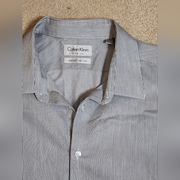 Calvin Klein Mens Long Sleeve Shirt Size 17 - Picture 2 of 3